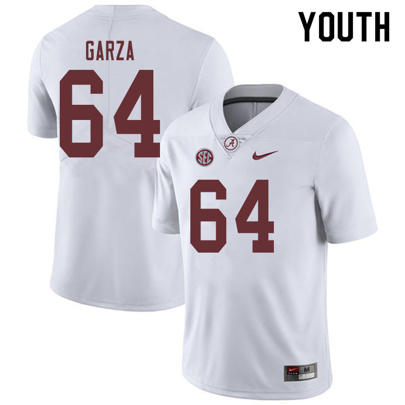 Youth #64 Rowdy Garza Alabama Crimson Tide College Football Jerseys Sale-White
